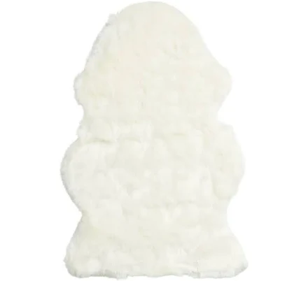 Ivory Faux Sheepskin Area Rug in White by World Market