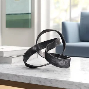 Ivy Bronx Medich Modern Aluminum Abstract Interwoven Decorative Sculpture