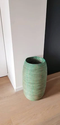 Jade Green Yoga Mat Basket, Woven Storage Bin, Umbrella Stand