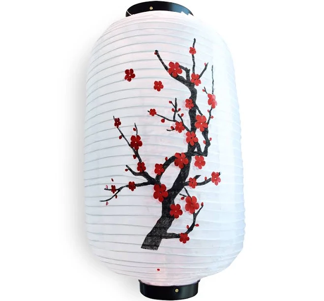 Japanese Nylon Lantern with Plum Tree Blossoms