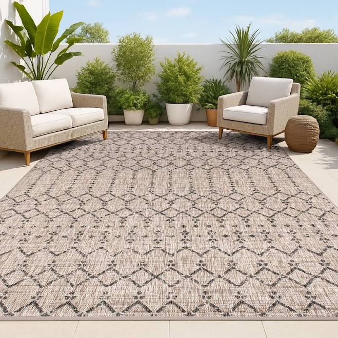 JONATHAN Y Ourika Moroccan Geometric Textured Weave Indoor/Outdoor Area Rug