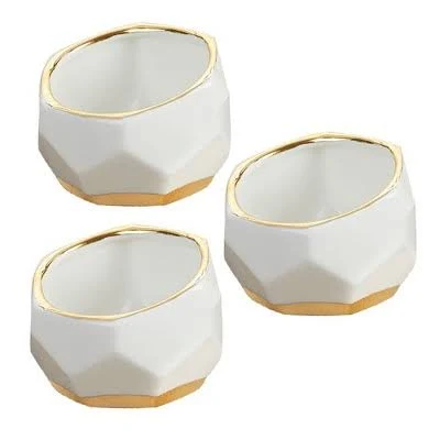Kate Aspen Geometric Ceramic Planters Set of 3