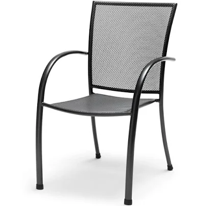 Kettler Pilano Wrought Iron Stackable Arm Chair (Set of 6)