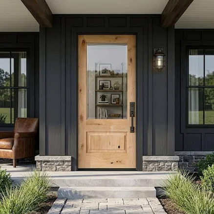 Knotty Alder 3/4 Lite Exterior Door
