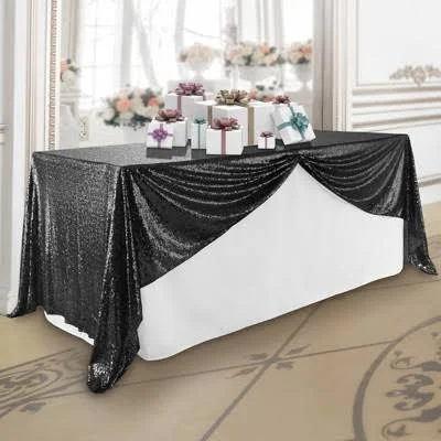 Lann's Linens Sequin Sparkly Rectangle Tablecloth