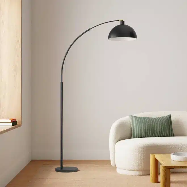 Latitude Run Emersynn 78.7'' Arched/Arc Floor Lamp with Remote Control, LED Bulb