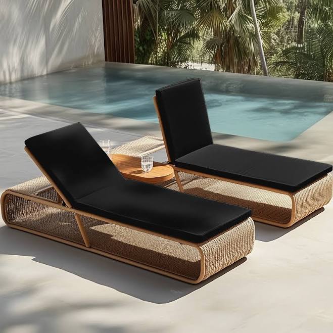 Lena Waterproof Black Custom Bench Cushion Sofa Cushion Bench Chair Pads Outdoor