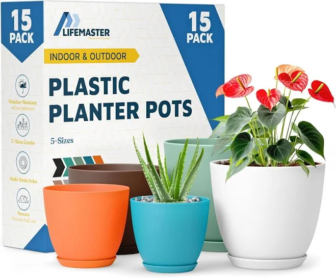 Lifemaster Multicolor Plant Pots 15 Pack