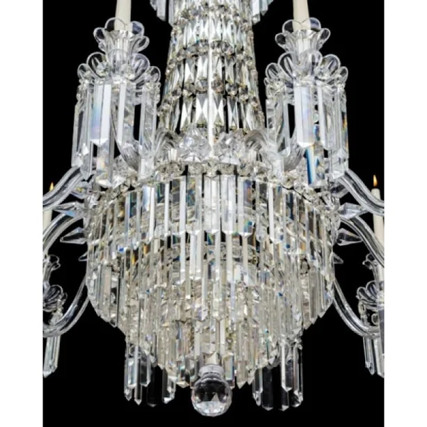 Light Victorian Tent Waterfall Pendant Chandelier ALAN MIZRAHI LIGHTING Crystal