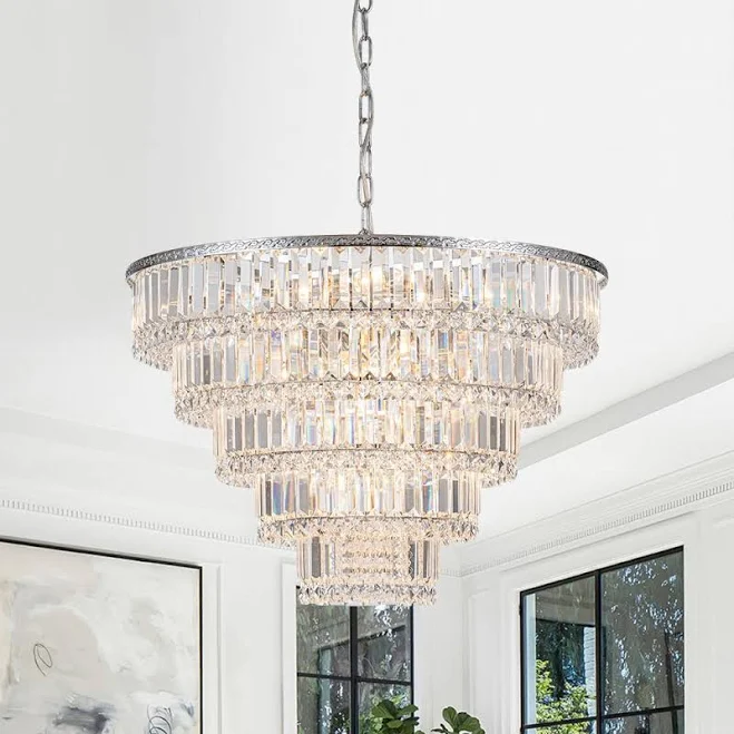 LightFixturesUSA Glam Luxe 5-Tier Round Chandelier