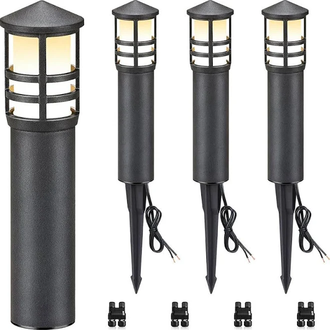 Low Voltage Landscape Pathway Bollard Lights 4 Pack