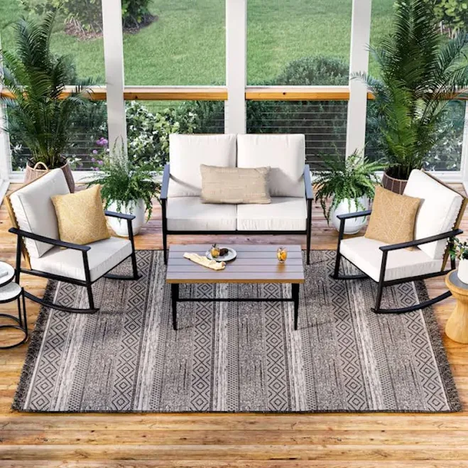 Lowe's Origin 21 Neutral Geo Stripe Area Rug