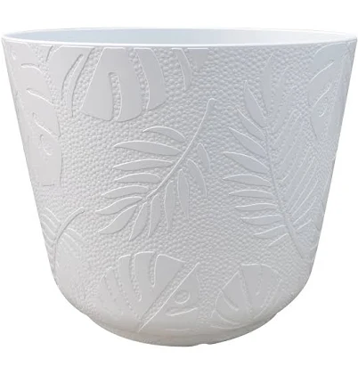 Mainstays Large 16in Diameter Round White Resin Playa Planter