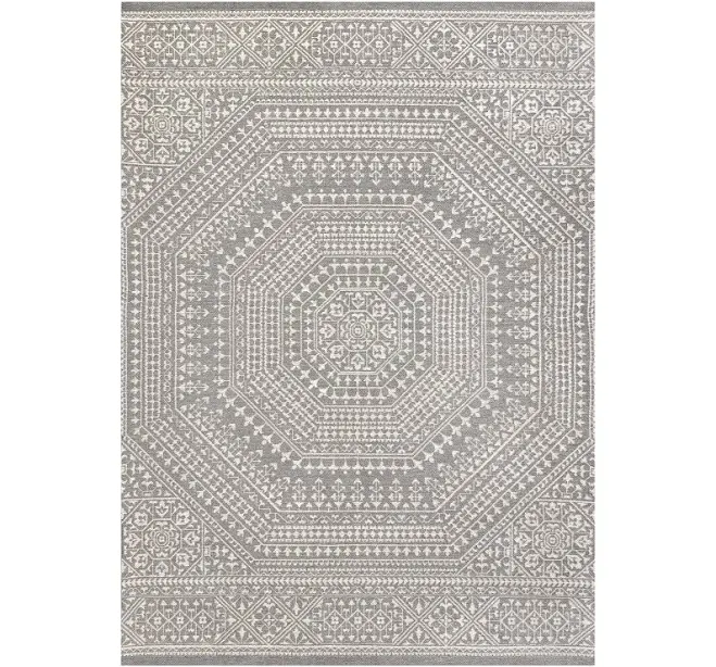 Mainstays Woven Gray Medallion Outdoor Rug