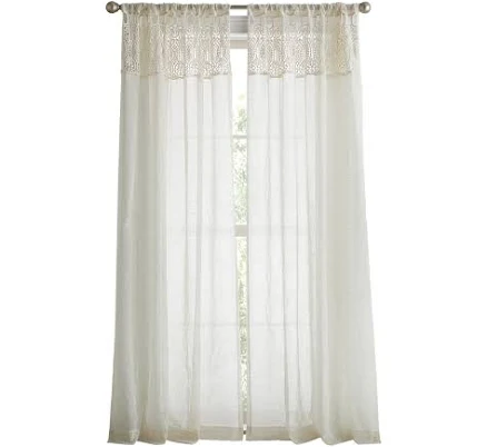 Martha Stewart Macrame Poletop Curtain Panel Pair
