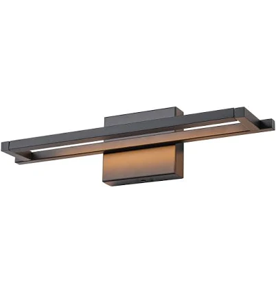 MENCOLULU 18 in. 1-Light Modern Matte Black Linear Rectangular LED Vanity Light