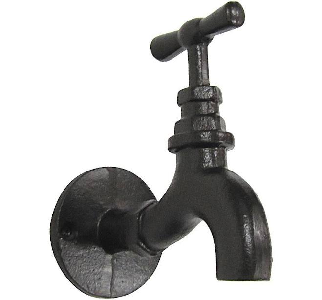 Midwest Craft House Rustic Cast Iron Faucet Spigot Towel Rack