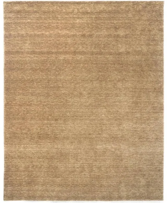 Minimalist Wool Rug - Handwoven Tan | Neutral Solid Modern Carpet, Custom Size, 