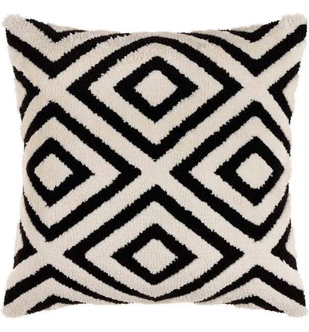 Miranda Black and White Geometric Pillow