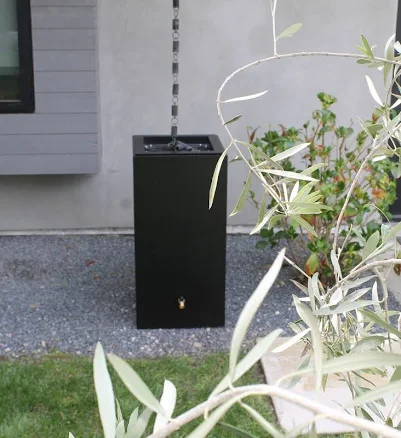 Modern Fiberglass Oolal Rain Barrel Tikal 24in x 24in x 26in tall – Custom Sizes