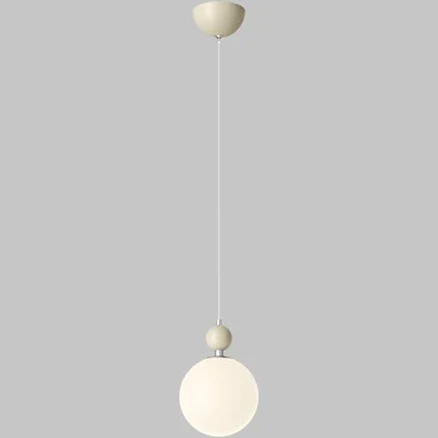 Modern Minimalist White Metal Sleek Globe Pendant Light