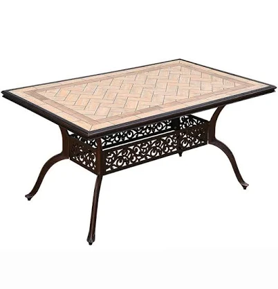 Modern Mosaic Design Ceramic Cocoa UV Resistant Patio Dining Table