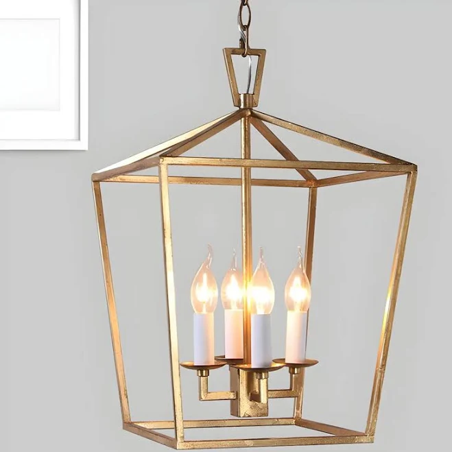 Modern Prismatic Geometric Gold Dining Room Chandelier