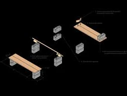 Modern Solid Concrete Cinder Block Bench Plans PDF - No Tools Required