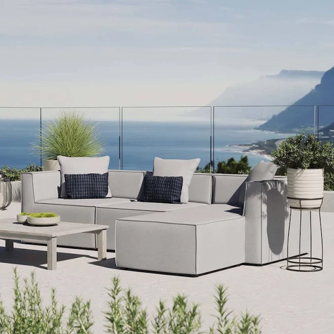 Modway Saybrook Outdoor Patio Upholstered 4-Piece Sectional Sofa