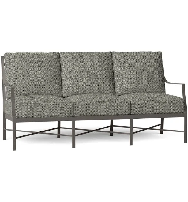 Monaco Wrought Aluminum Sloping Arms Outdoor Sofa Summer Classics Cushion Color: