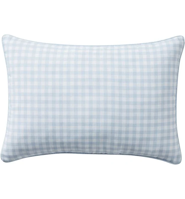 My Texas House Blue Gingham Outdoor Pillow