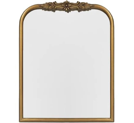 My Texas House Ornate Gold Floral Carved Wood Framed Mirror