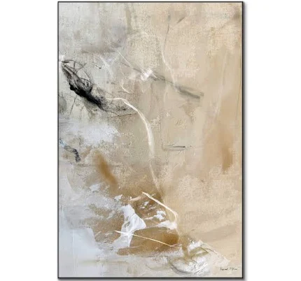 Neutral Abstract Wall Art Minimalist Beige and Cream Design