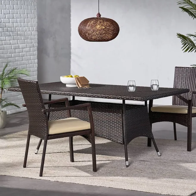 Noble House Ramsey Outdoor Wicker Dining Table