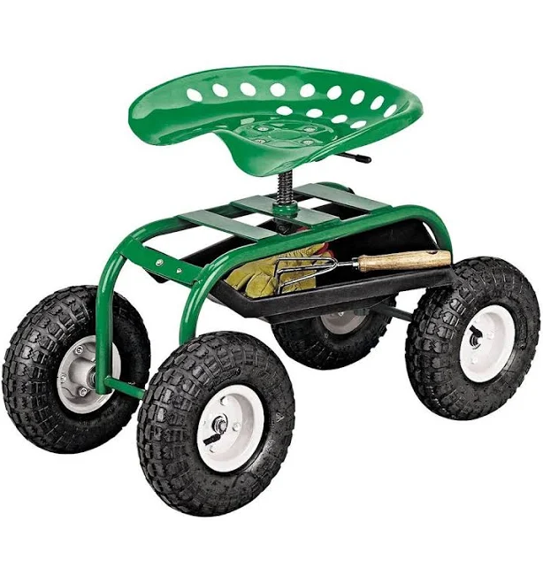 One Stop Gardens Rolling Work Seat with Tool Tray