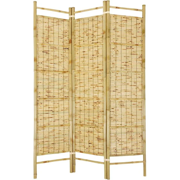 Oriental Furniture 6 ft. Tall Burnt Bamboo Shoji Screen