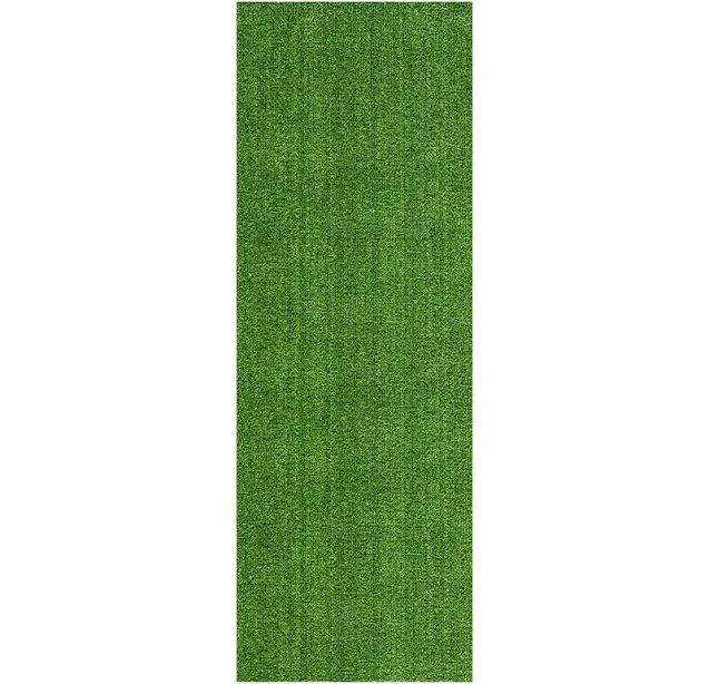Ottomanson Waterproof Artificial Grass Indoor Runner Rug Fake Grass For Patio