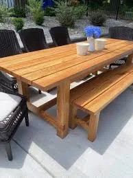 Outdoor Amish Made Picnic Table | Solid Wood Hand Made Tables
