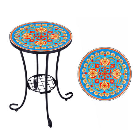 Outdoor Mosaic Side Table and Plant Stand