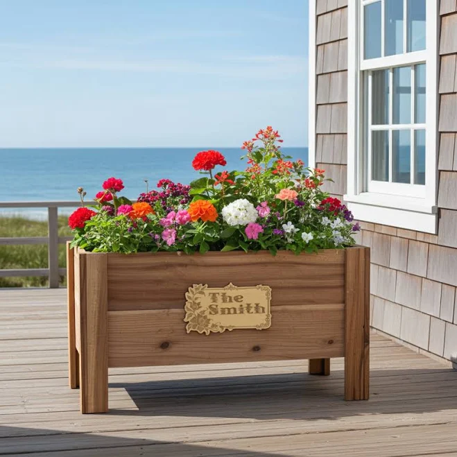 Personalized Raised Planter Box