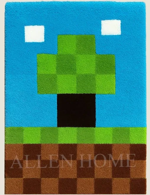 Pixel Block Game Rug