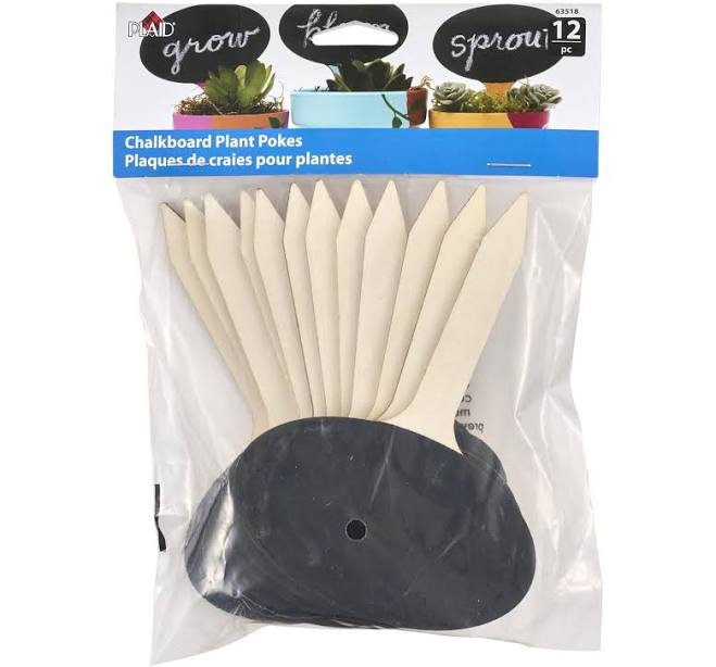 Plaid Wood Surfaces Decorative Chalkboard Plant Pokes