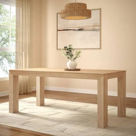 Plank+Beam Modern Dining Table for 6 Solid Wood Rectangular Kitchen/Dining Room 