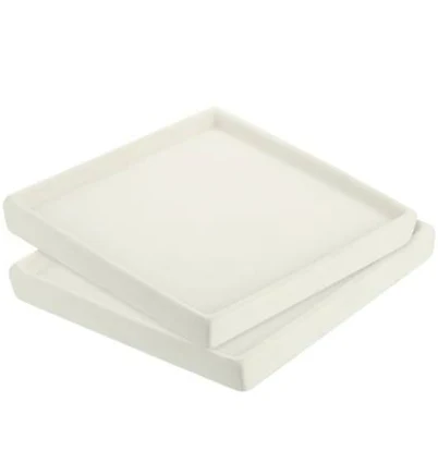 Plant Pot Saucers Ceramic Square Flower Tray for Indoor