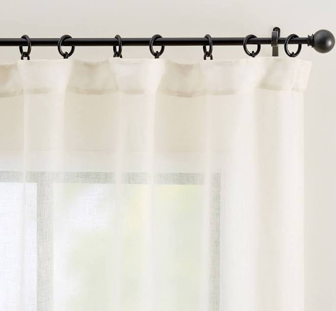 Pottery Barn Custom Emery Linen Sheer Curtain