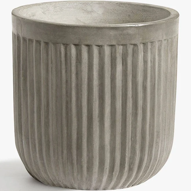 Pottery Barn Fluted Outdoor Concrete Planter