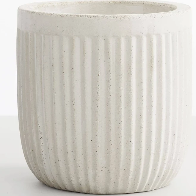 Pottery Barn Fluted Outdoor Concrete Planter