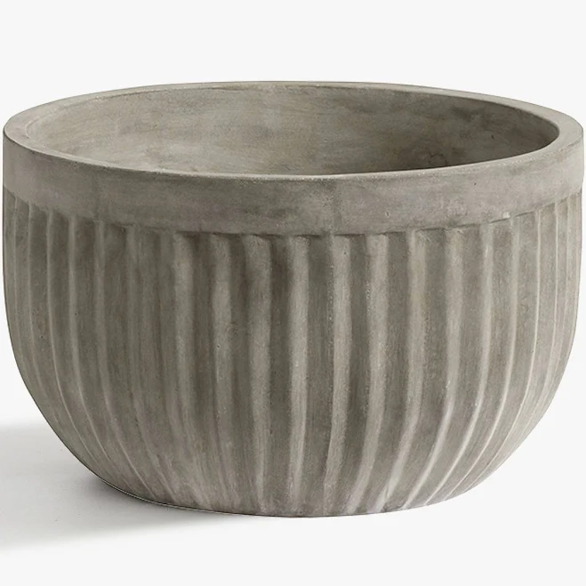 Pottery Barn Fluted Outdoor Concrete Planter