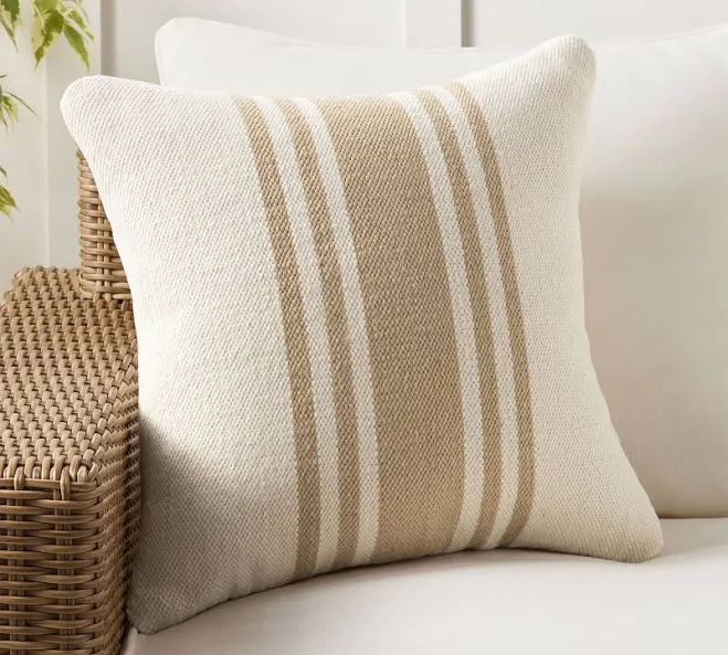 Pottery Barn Modern Farmhouse Striped Outdoor Pillow