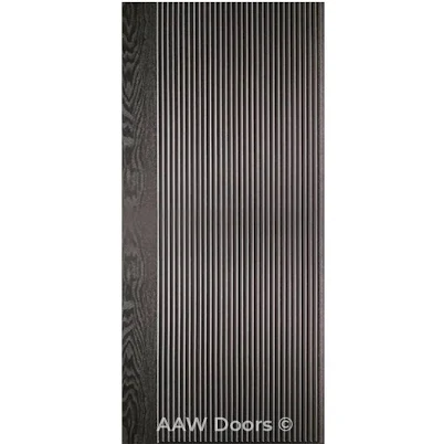 PU-14 Black Modern Design Fiberglass Entry Door